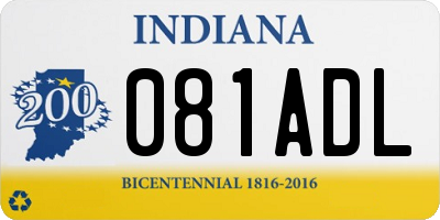 IN license plate 081ADL