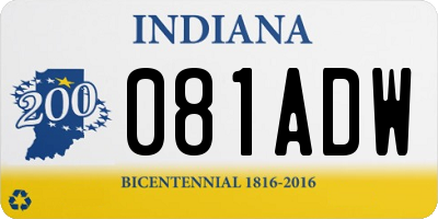 IN license plate 081ADW