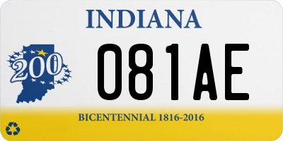 IN license plate 081AE