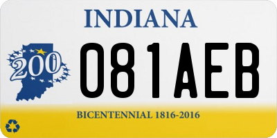 IN license plate 081AEB