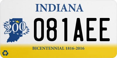 IN license plate 081AEE