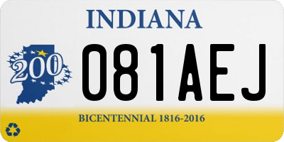 IN license plate 081AEJ