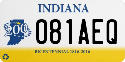 IN license plate 081AEQ
