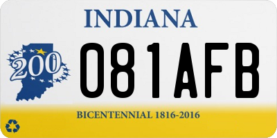 IN license plate 081AFB