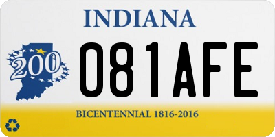 IN license plate 081AFE