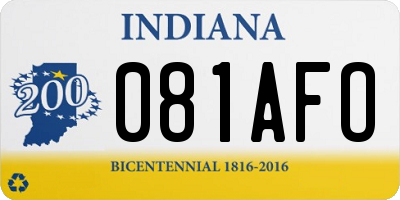 IN license plate 081AFO