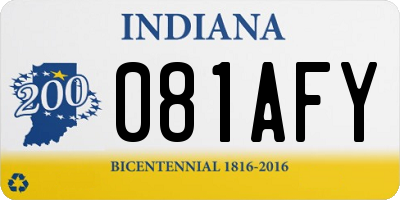 IN license plate 081AFY