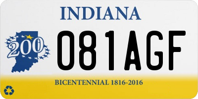 IN license plate 081AGF