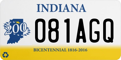 IN license plate 081AGQ