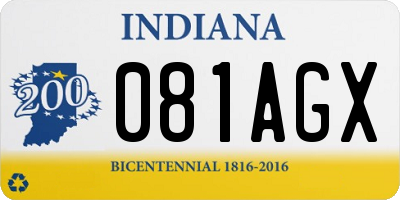 IN license plate 081AGX