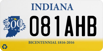 IN license plate 081AHB