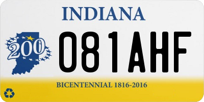 IN license plate 081AHF