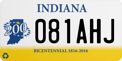 IN license plate 081AHJ