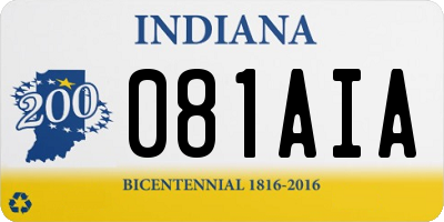 IN license plate 081AIA