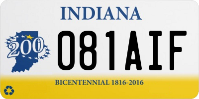 IN license plate 081AIF