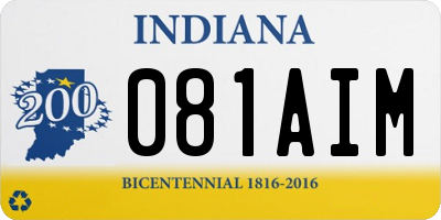 IN license plate 081AIM