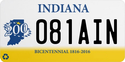 IN license plate 081AIN