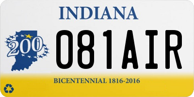 IN license plate 081AIR