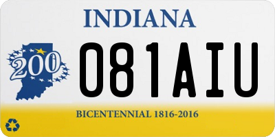 IN license plate 081AIU