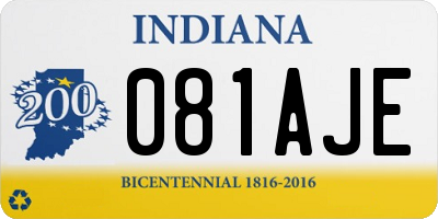 IN license plate 081AJE