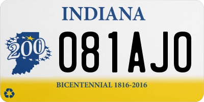 IN license plate 081AJO