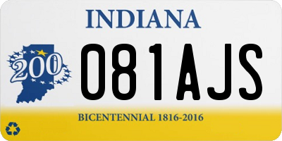 IN license plate 081AJS