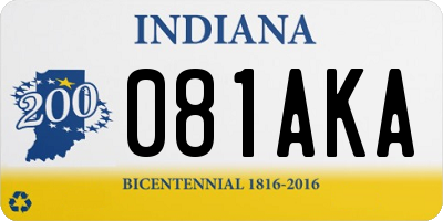 IN license plate 081AKA
