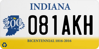 IN license plate 081AKH