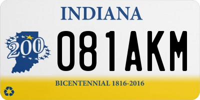 IN license plate 081AKM
