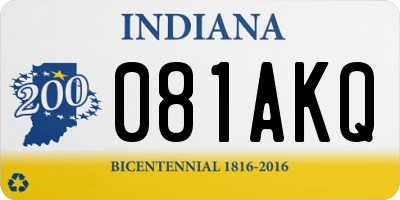 IN license plate 081AKQ