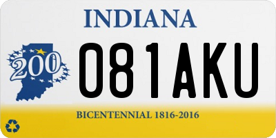 IN license plate 081AKU