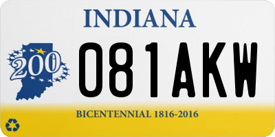 IN license plate 081AKW