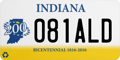 IN license plate 081ALD
