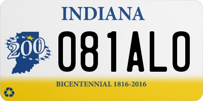 IN license plate 081ALO