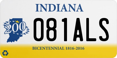 IN license plate 081ALS