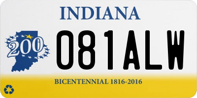 IN license plate 081ALW