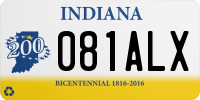 IN license plate 081ALX