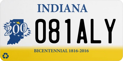IN license plate 081ALY