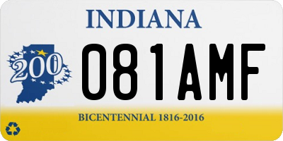 IN license plate 081AMF