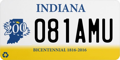 IN license plate 081AMU