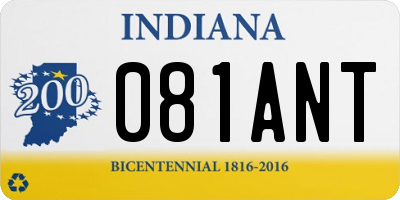 IN license plate 081ANT