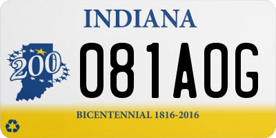 IN license plate 081AOG