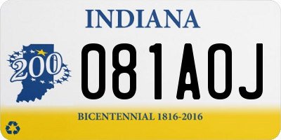 IN license plate 081AOJ