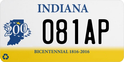 IN license plate 081AP