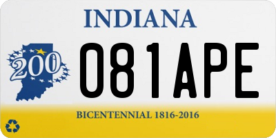 IN license plate 081APE