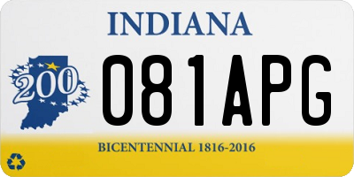 IN license plate 081APG