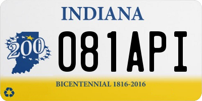 IN license plate 081API