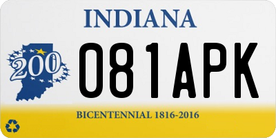 IN license plate 081APK