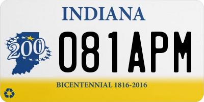 IN license plate 081APM