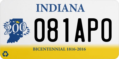 IN license plate 081APO